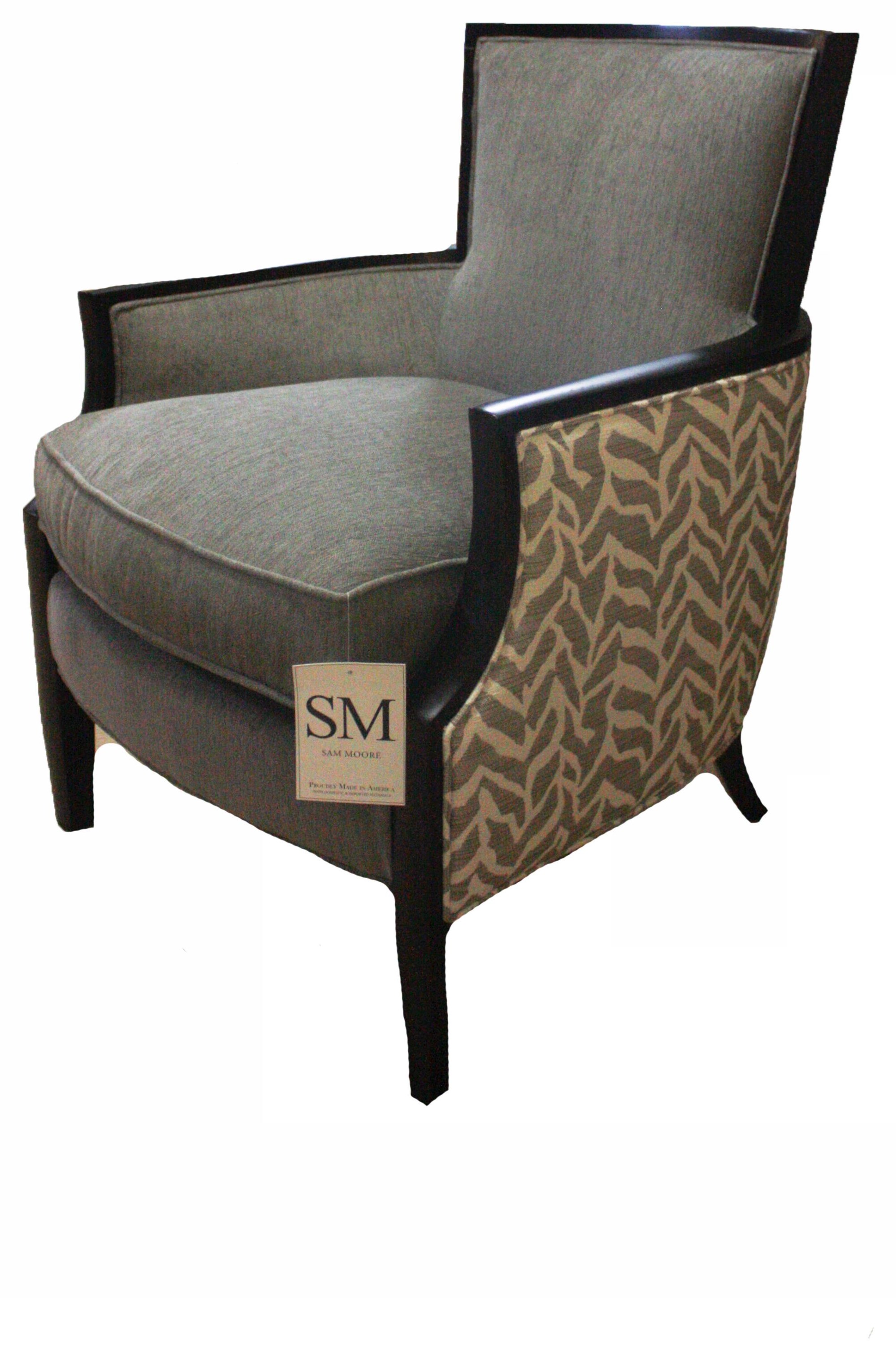 Exposed wood online accent chair